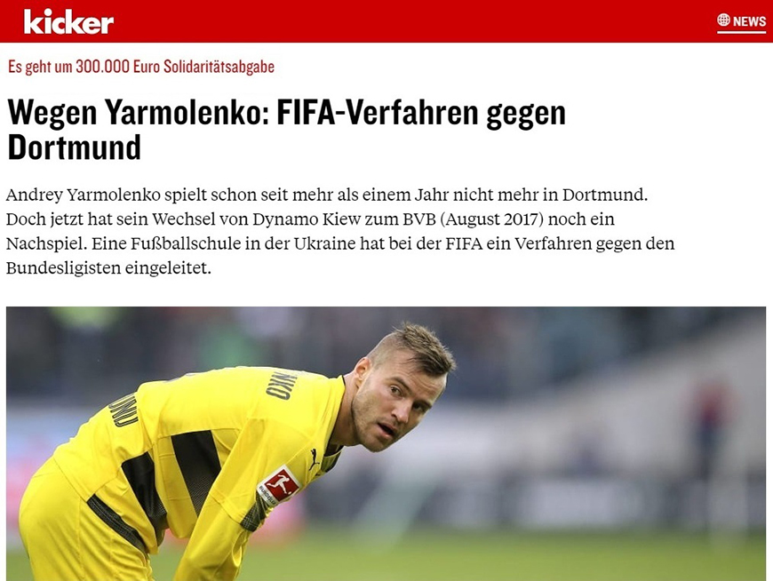Short article BVB Yarmolenko