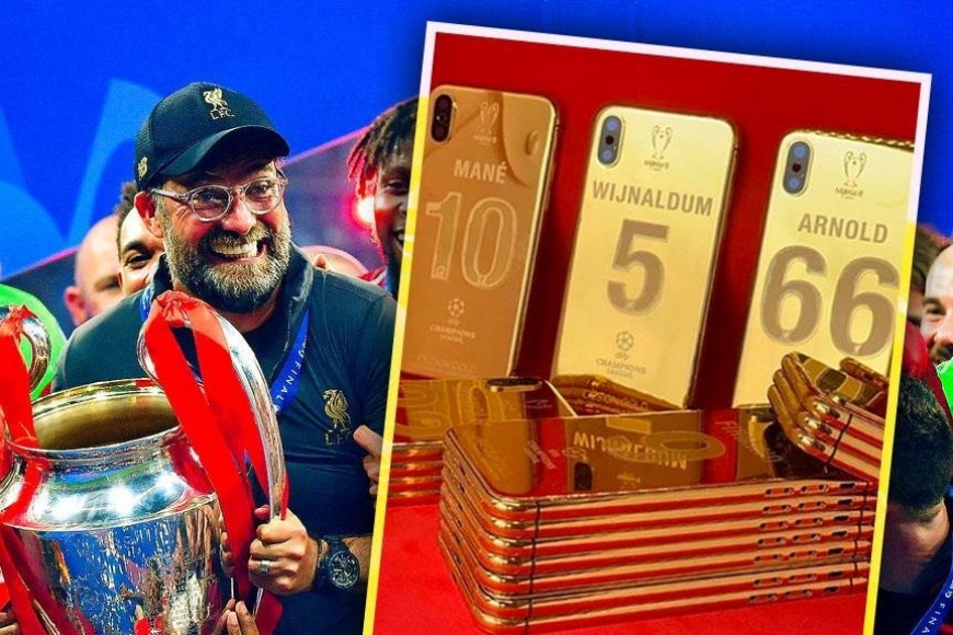 Игроки «Ливерпуля» получили золотые IPhone!