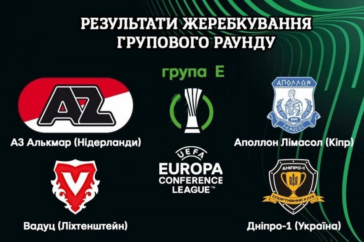 Розклад матчів “Дніпра-1” в групі Ліги конференцій